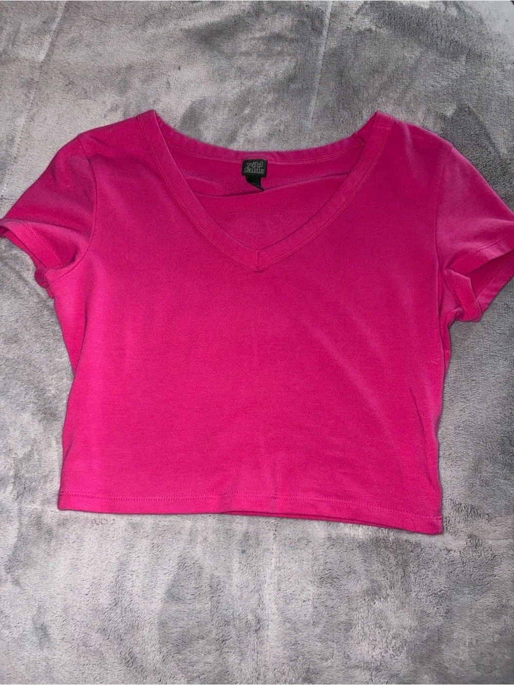 wild fable Hot Pink V-Neck Crop Top